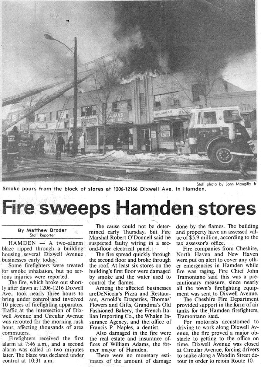 New Haven Register, January 24, 1985 (Photo by John Mongillo, Jr.)